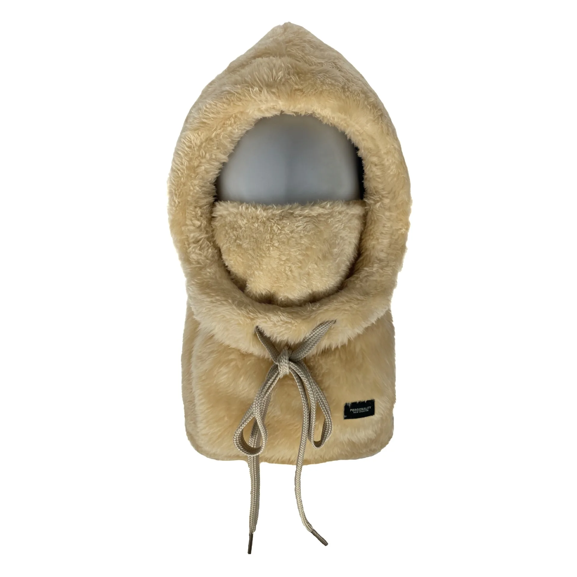 AliExpress NONE 1pcs of Winter Plush Balaclava Hat with Adjustable Drawstring Thick Warm Lightweight One-piece Hat Skiing and Cycling Accessory