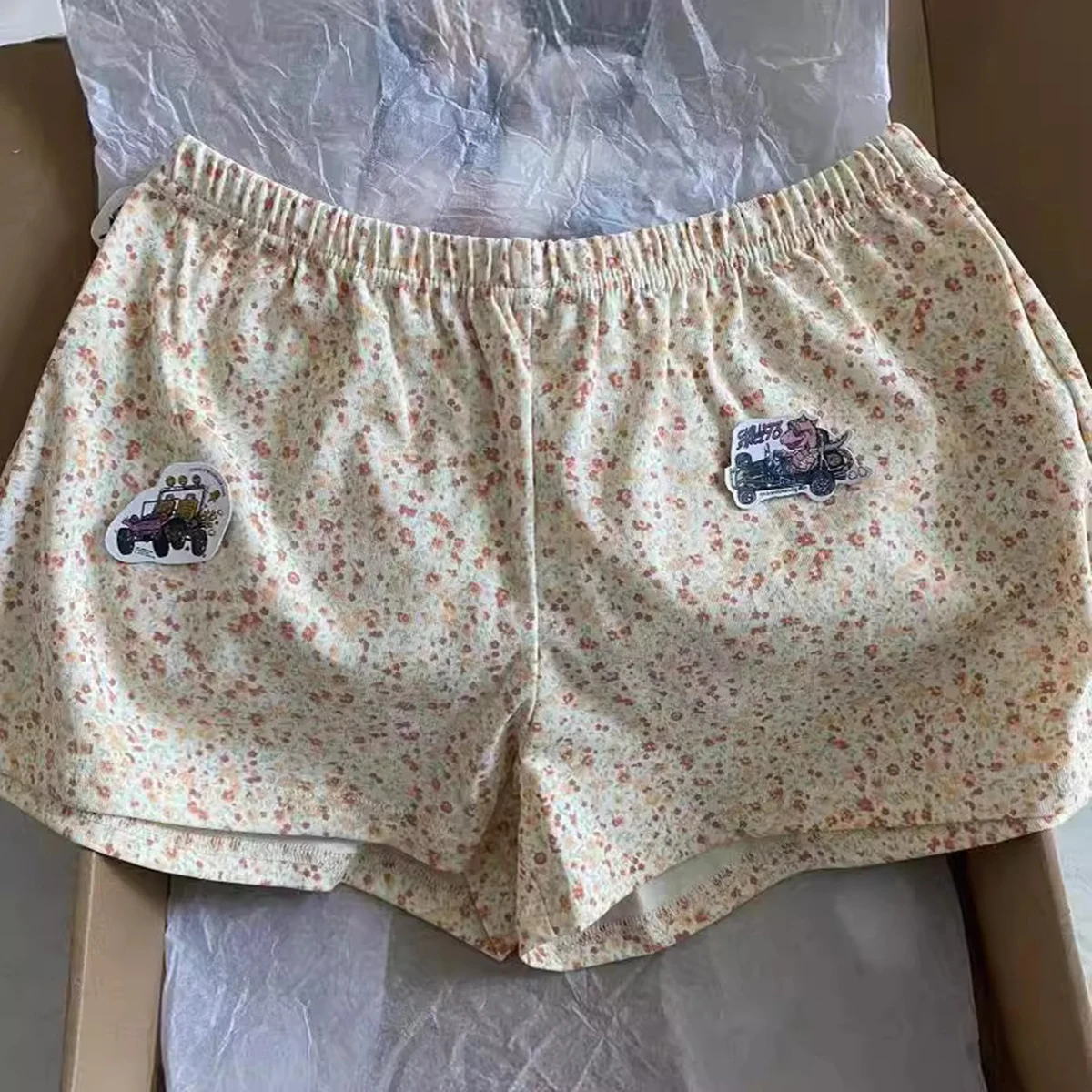 

Floral Print Kawaii Shorts for Women High Waist Elastic Cotton Cute Skort Shorts Girls Summer 2000s Y2K Clothes 2024 Streetwear