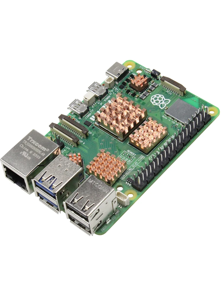 Raspberry Pi-Pure Copper dissipador de calor, CPU Cooling Radiator, Memory Chip, fita de dissipação, adesivo, 5ª Geração