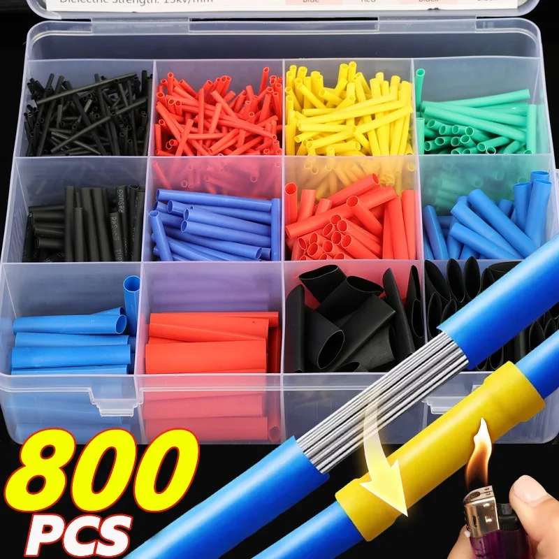 

Heat Shrink Tube Kit Insulation Wire Repair Shrink Tube Sleeves Waterproof Cable Connect Protector Cover Charging Line Wrap Tool