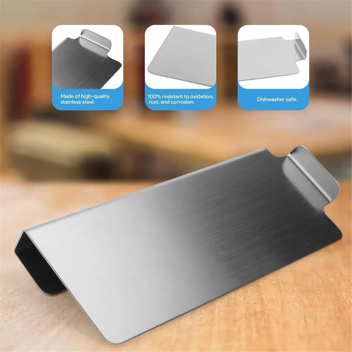 Home Tool Stainless Steel Grease Trap Blocker, 5.5 X 2.38 Inch, for Griddle - Food Saver Rear Grease Gate