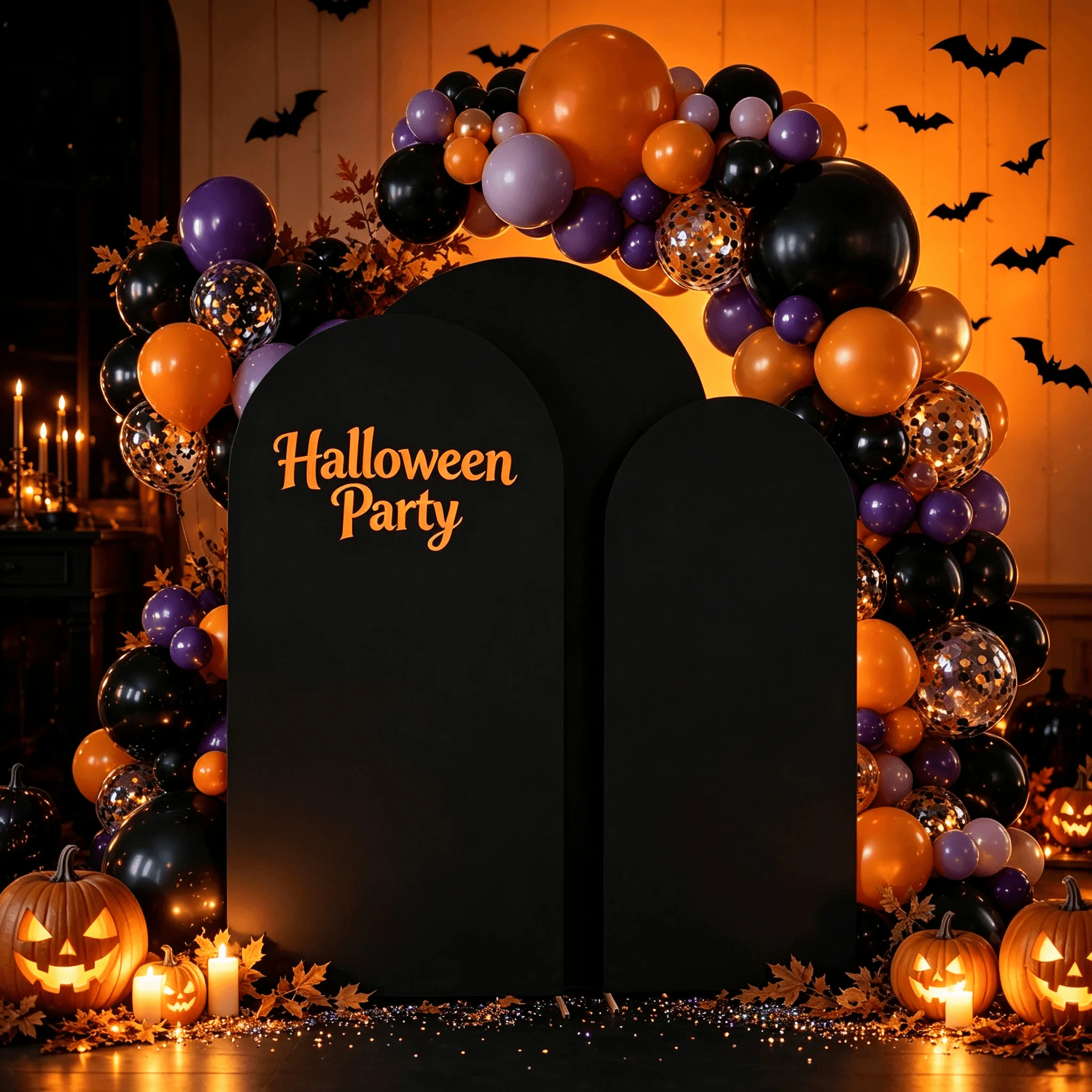 Arch Backdrop Cover,Double-Sided Stretch Spandex Fabric Sleeve For Round Top Frame,5FT 6FT 6.6FT 7.2FT,For Halloween Party,Gothic Wedding,Anniversary,Photo Area And Evening Event Decorations,1pc Cover Only