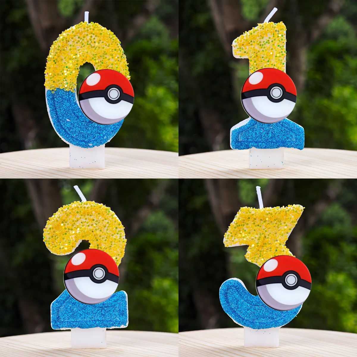Niedliche Pikachu-Themen Geburtstagstortenkerzen Pokemon-Figur Tortendekoration Kerze Kinder-Party-Zubehör Geburtstagsdekoration