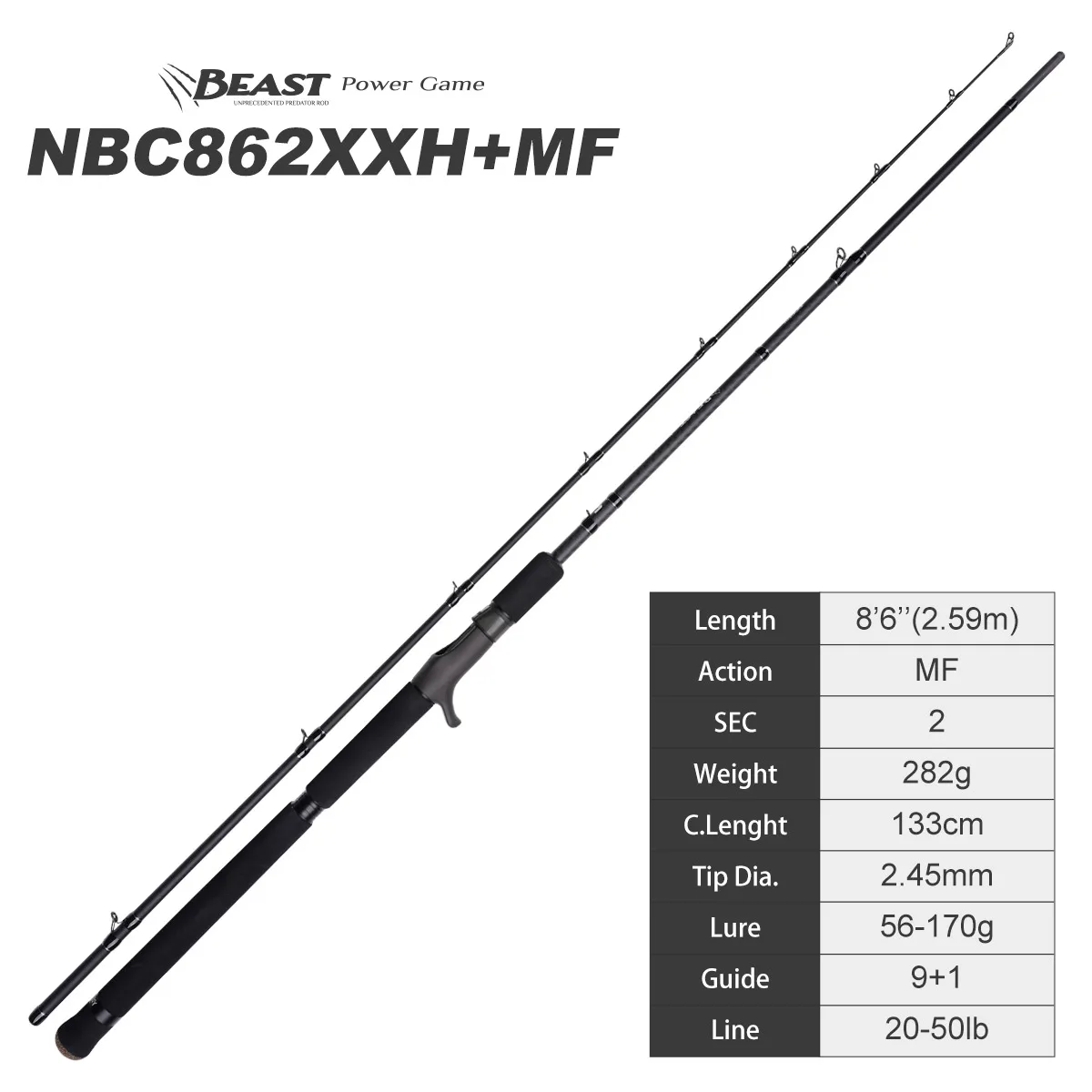 Noeby Beast Power Game Pike Angelrute 1,98 m 2,13 m 2,44 m 2,59 m Toray Fuji Bigbait Casting Spin Wels Predator Angelrute 9