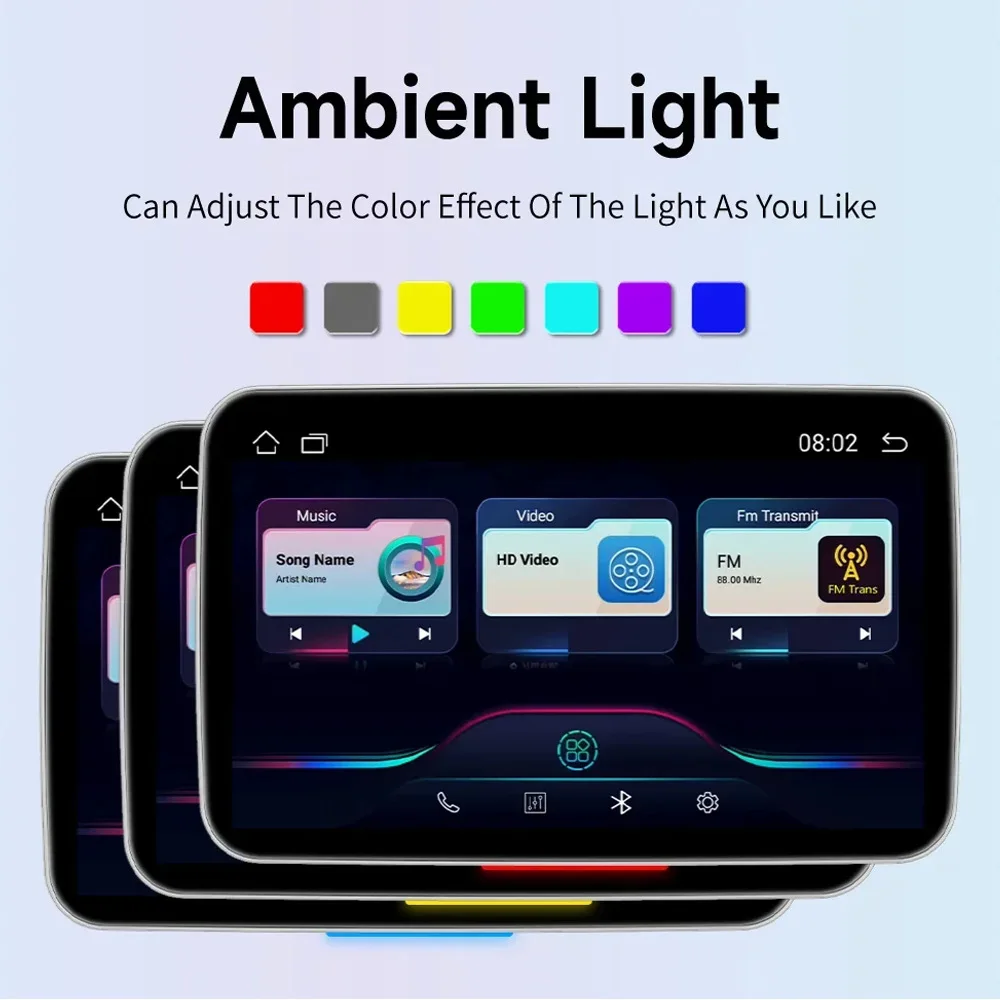 External headrest display, rear car entertainment system player