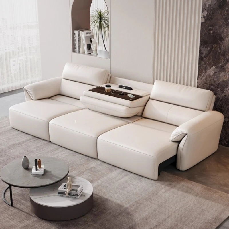 

Zero wall electric sofa bed three-person smart telescopic multi-functional dual-purpose home theater living room first layer