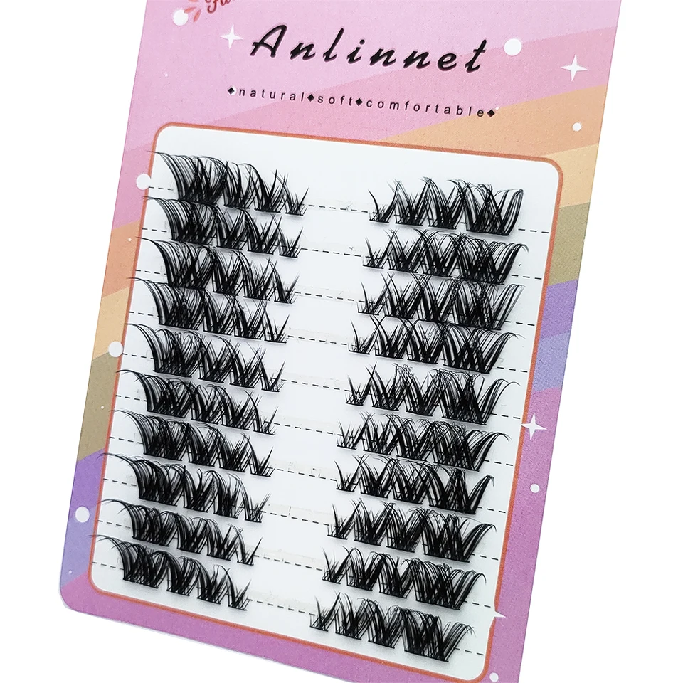 Pestañas Postizas Fox 1 Caja 80 Rizos de Pestañas de Visón, Extensiones Naturales de Volumen, Pestañas Falsas 3D Rusas 8-13mm Mixtas 5