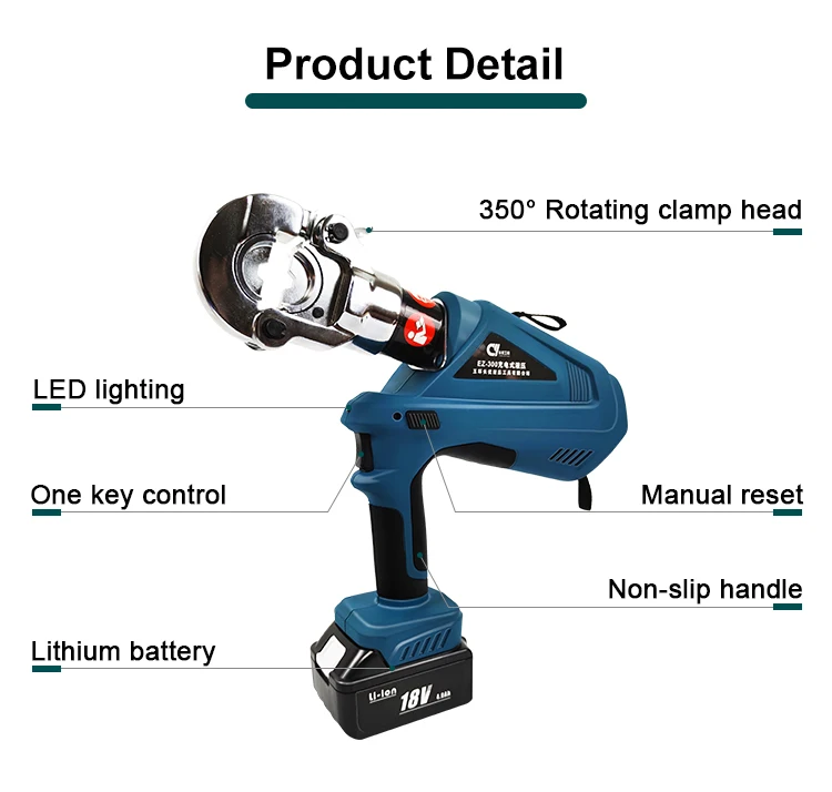 EZ-300 Press Tool Hydraulic Crimp Tool 6T 300 mm2 Powered for Cable Management