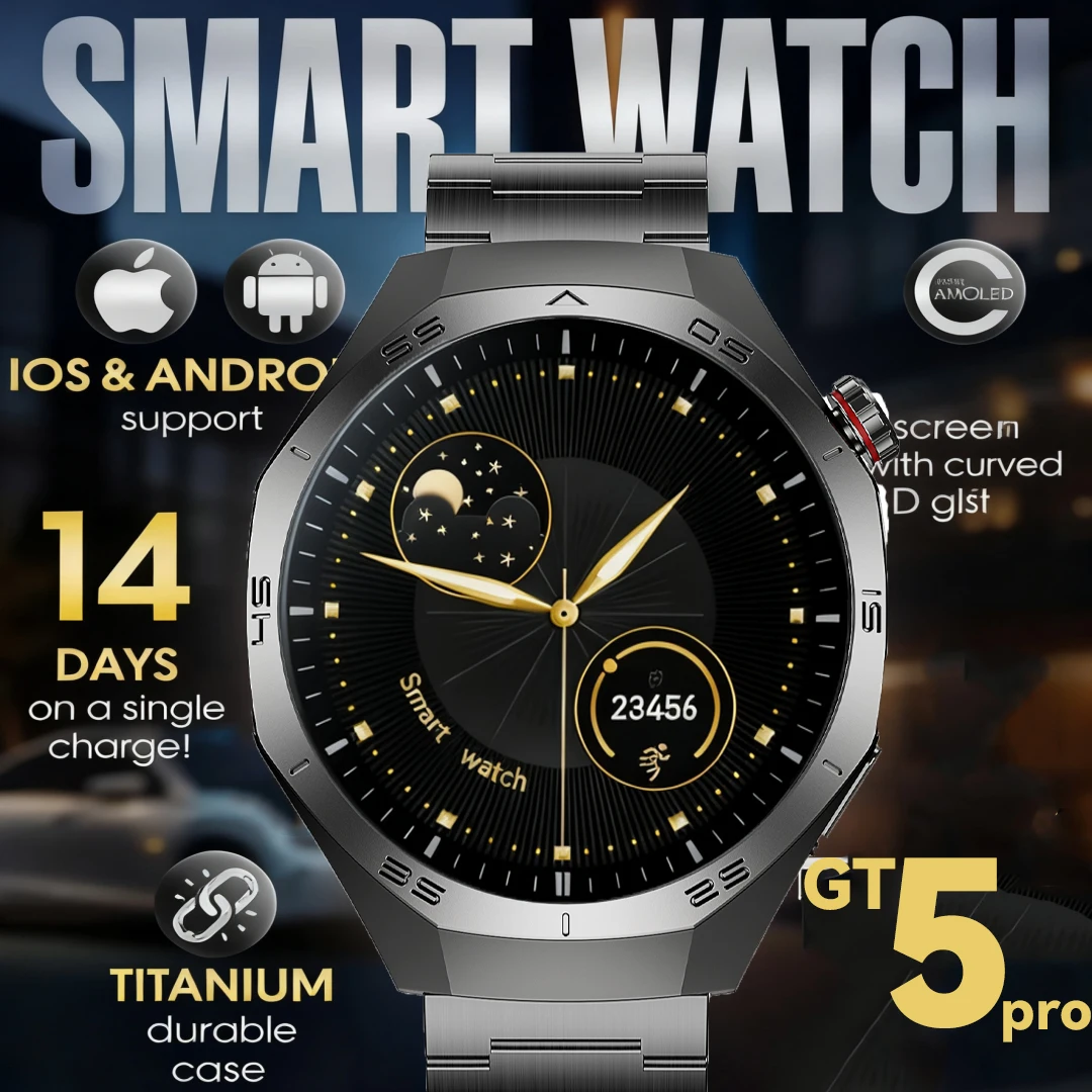 

GT6 pro Men's Smartwatch with HD AMOLED Screen GPS Heart Rate Monitor IP68 Waterproof Bluetooth Call Sports Fitness Watch