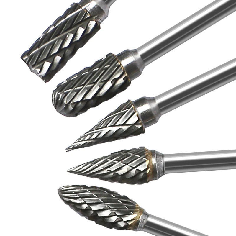 Imagem -05 - Shank Carboneto de Tungstênio Fresa Ferramenta Rotativa Rebarbas Duplo Diamante Corte Rotativo Ferramentas Dremel Moagem Elétrica Novo 10pc