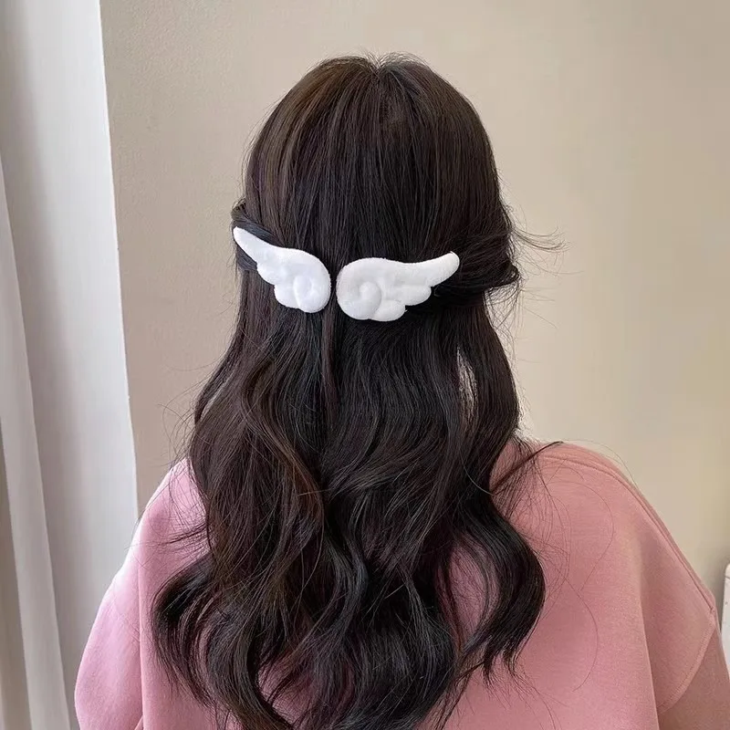 دبوس الشعر فتاة مشبك شعر اكسسوارات المشابك Hairgrip غطاء الرأس أغطية الرأس مشبك شعر 2 قطعة أجنحة الملاك سوبر لطيف الملاك الجناح أفخم
