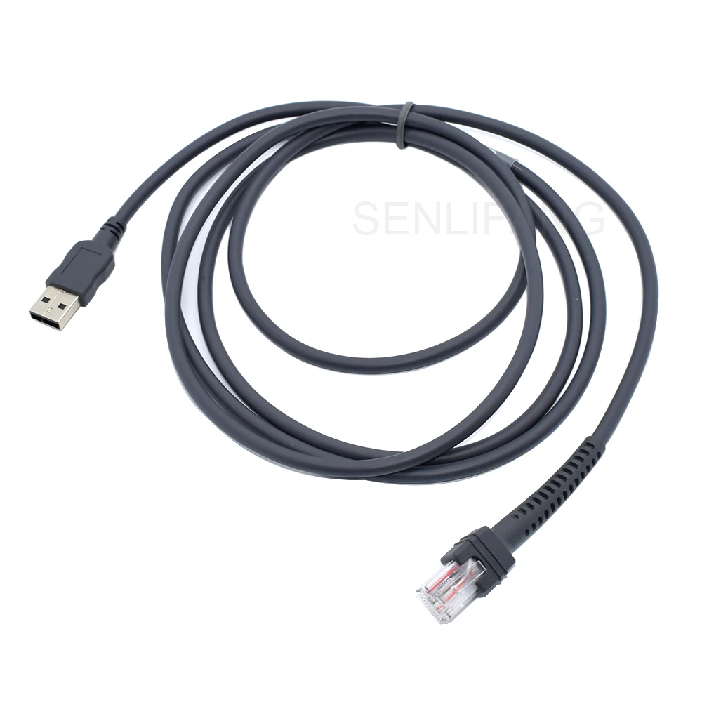 2M USB To RJ48 RJ50 Scanner Data Cable for LS1203 LS2208 LS4208 LS3008 CBAU01-S07ZAR Symbol Barcode Scanner Part Cable Drop Ship