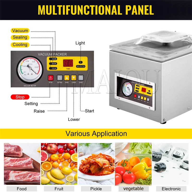 آلة تعبئة الفراغ الغذائي الغرفة التجارية فراغ السدادة المطبخ أكياس اللحوم التعبئة والتغليف آلة توفير الطعام الختم #5