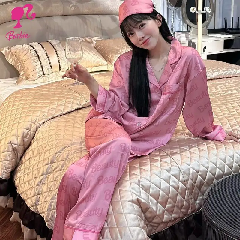 Kawaii Adult Cartoon Home Clothes Set Anime Barbies Collection Spring Autumn Sweet Loungewear Long Sleeve Pajamas Set Girl Gift