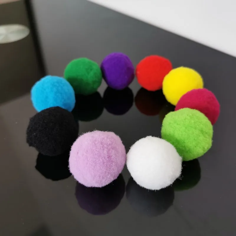 30pcs 3cm Colorful Cat Toy Balls Soft Kitten Pom Pom Toys Lightweight for Indoor Cats Interactive Playing Quiet Ball