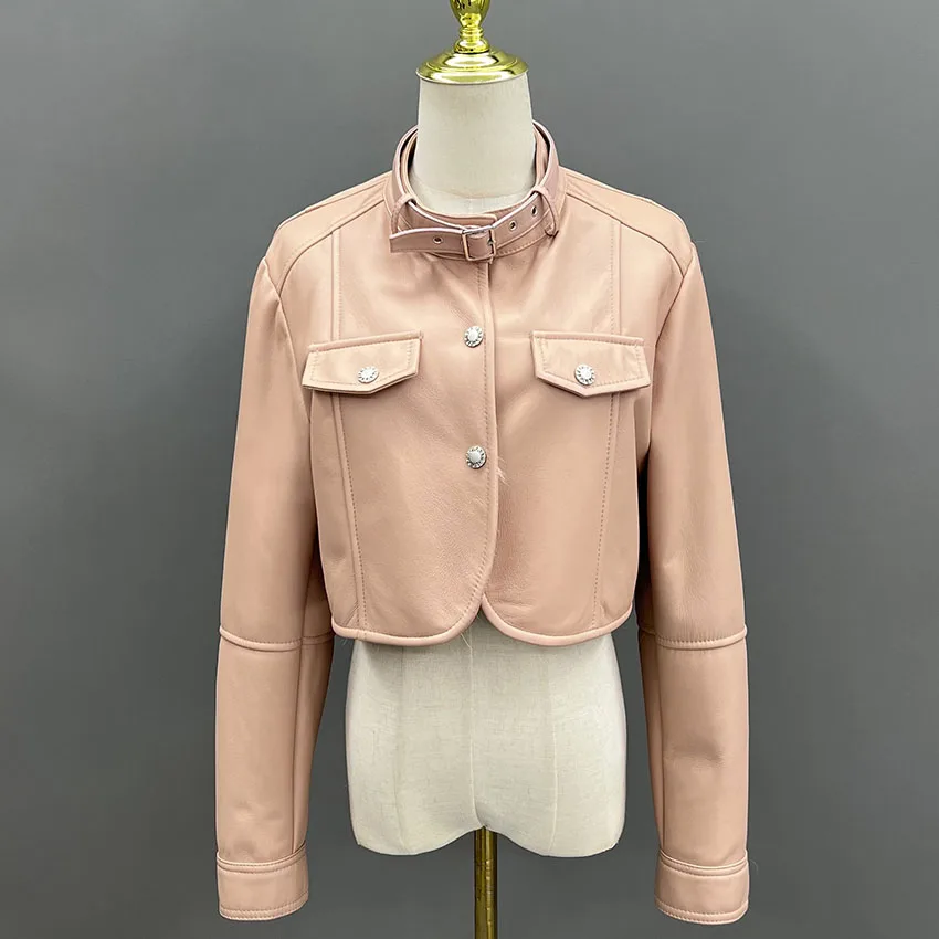 

Janefur женская зимняя куртка из овчины с укороченным кожаным пальто верхняя одежда JFB9-25009