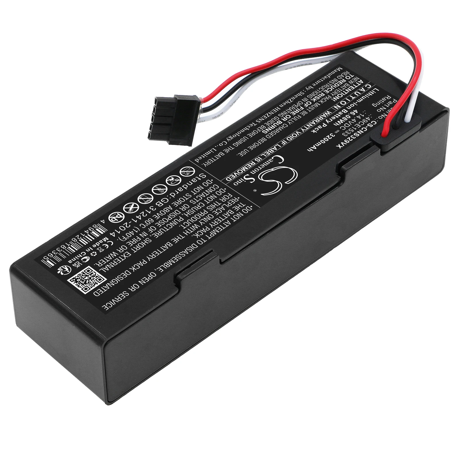 Vacuum Battery For CECOTEC 49CE1533 CONGA 3290 3390 3490 3590 3690 3790 3890 Capacity 3200mAh / 46.08Wh Color Black Volts 14.40V