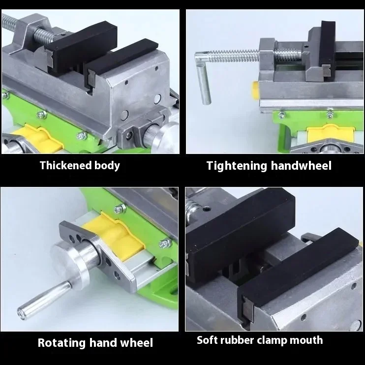 3" Cross Slide Drill Press Vise 2 Way X-Y Compound Vise Mill Drill Press Precision Swivel Base Table Aluminium Alloy Worktable - view 6