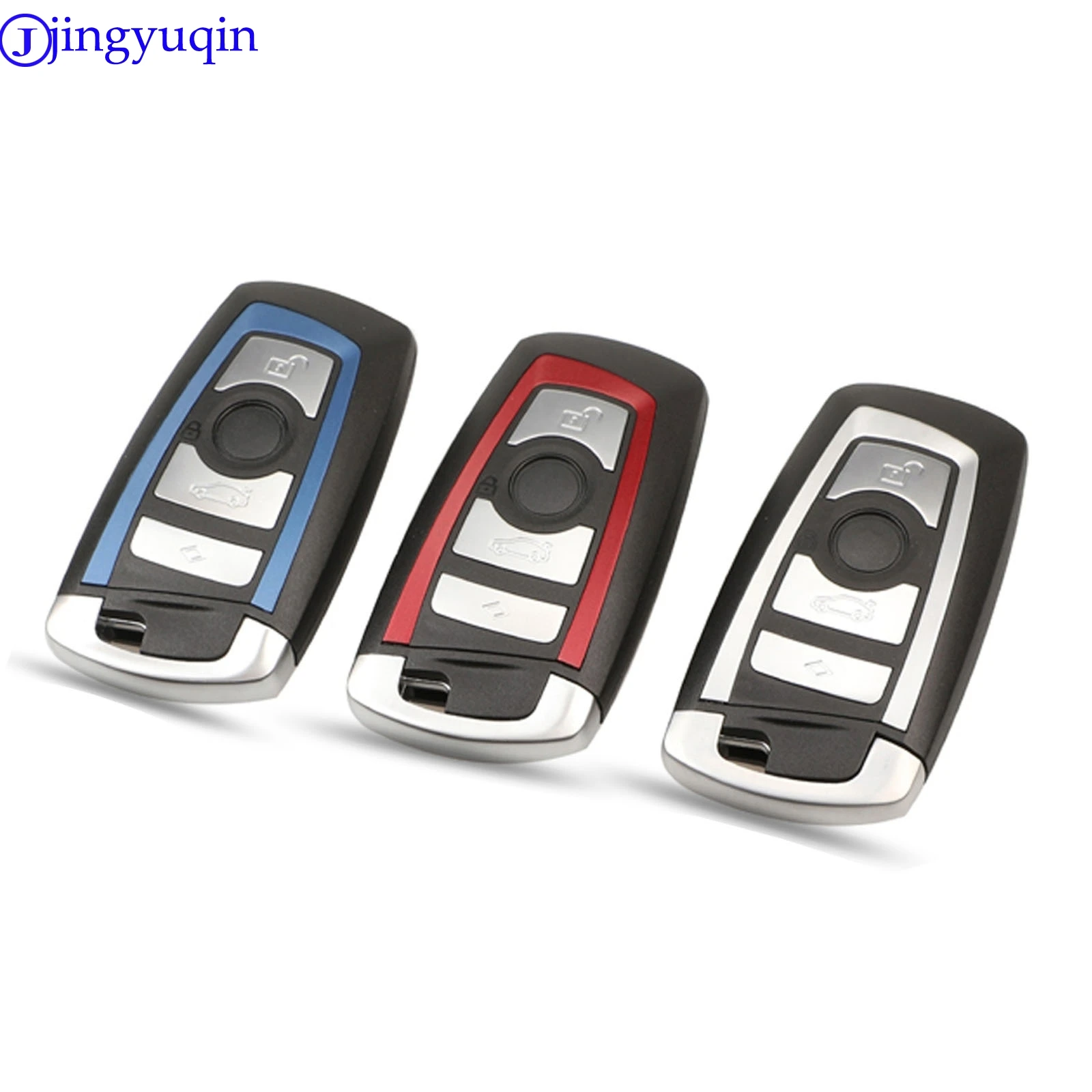 jingyuqin 4B Smart key Shell Cover Case Keyless For BMW CAS4 F 3 5 7 Series E90 E92 E93 X5 HU100R With Uncut Blank Blade