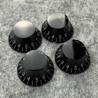 FLEOR 12pcs Top Hat Electric Guitar Knobs Speed Control Knobs Black 18-Splines For LP SG Style Guitar Parts