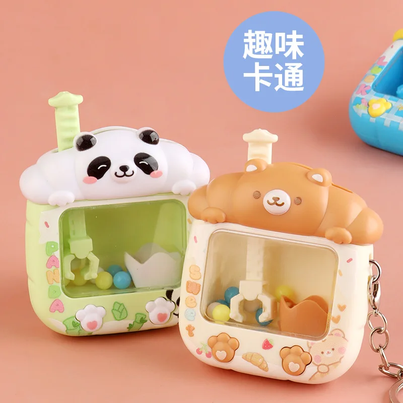 Fun Ball Catching Machine Keychain Small Household Slot Machine Doll Figurine Hanging Piece Ornament