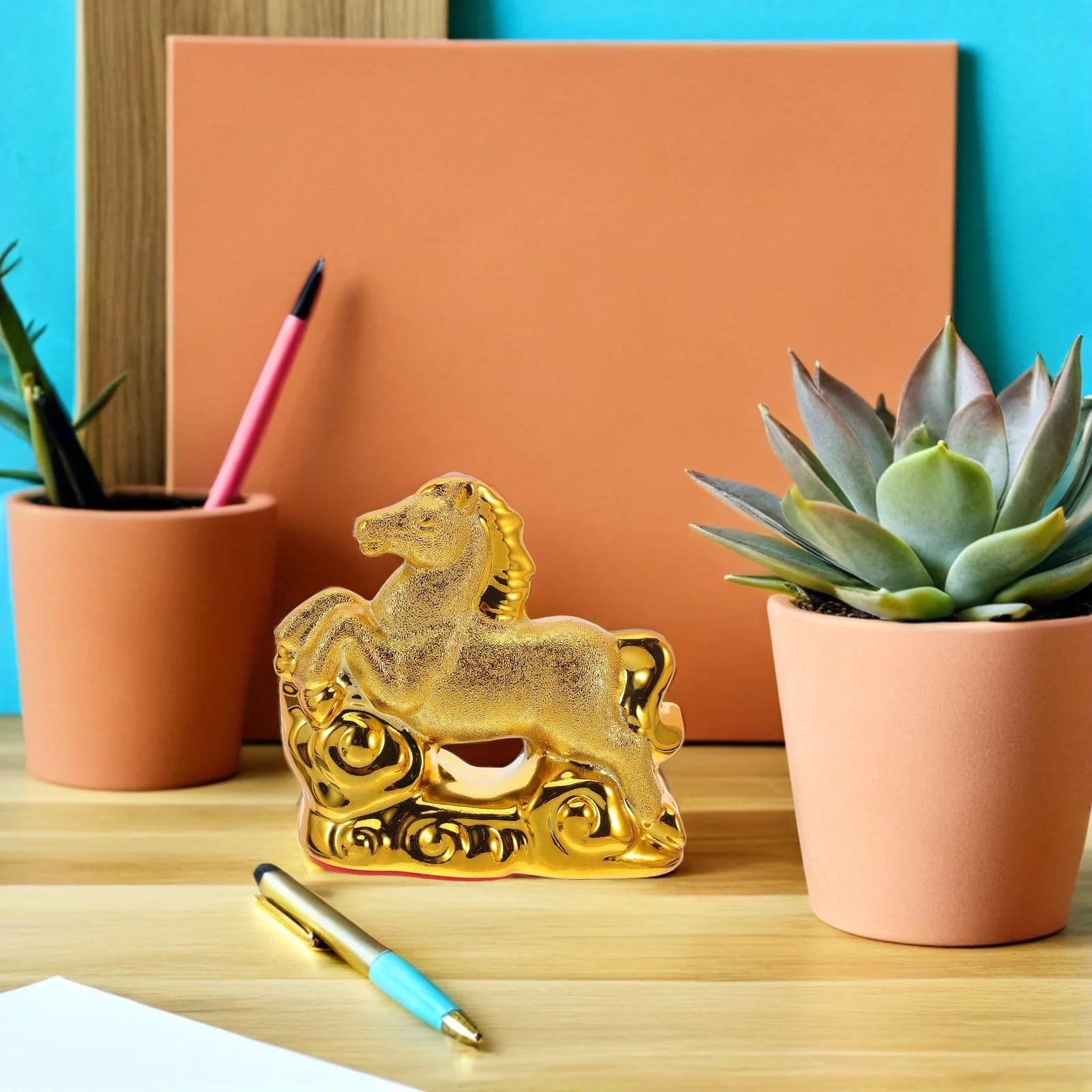 

Year of Horse 2026 Ceramic Horse Statue Tabletop Lucky Wealth Ornament Home Office Decoration Ceramic Desk Ornaments