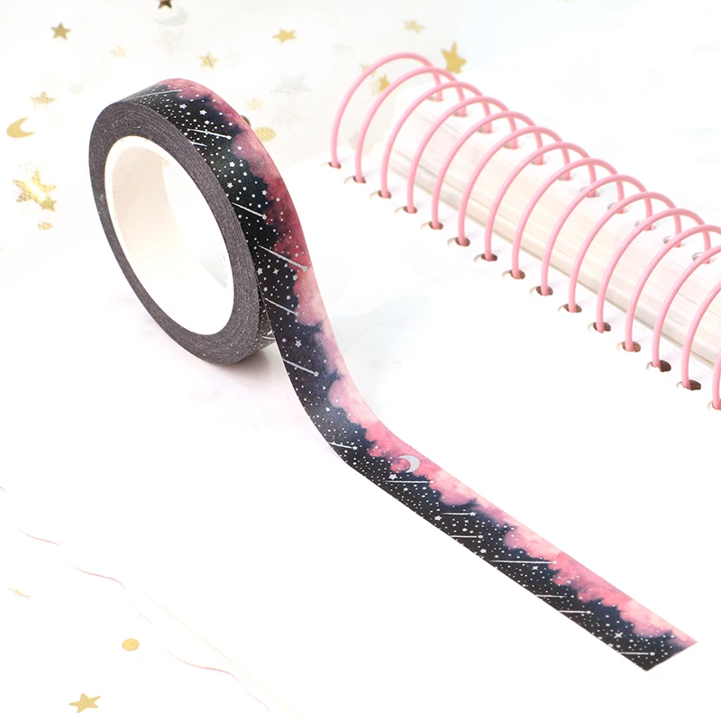 

2022 NEW 1PC 10MM*10M Decorative Foil Starry Sky Stars Washi Tape Scrapbooking Stationery Office Supply Masking Tape