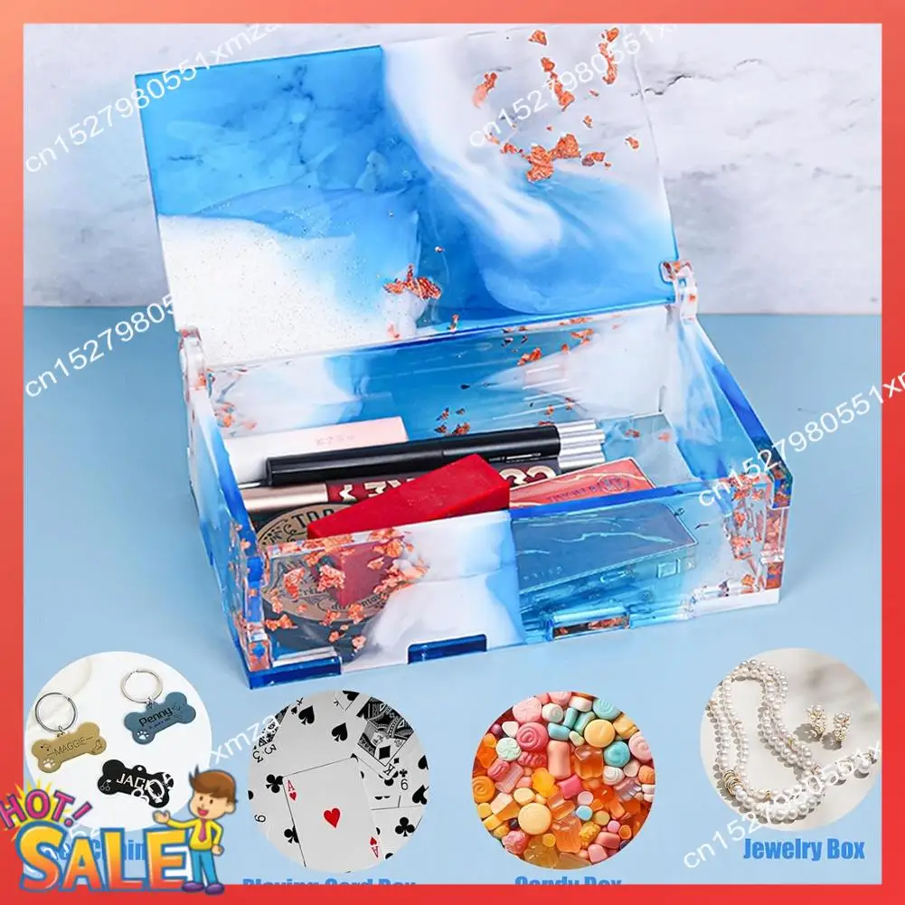 

Силиконовая форма из смолы ABCL, коробка для хранения, силиконовая форма из смолы с набором крышек, коробка для хранения ювелирных изделий, форма для эпоксидной смолы, косметика