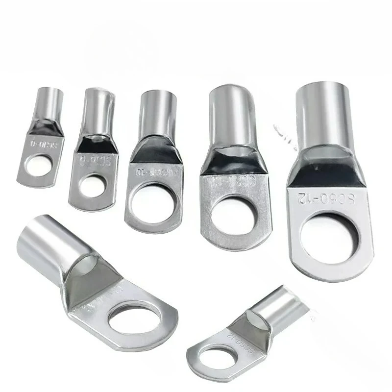 100pcs SC6 SC8 SC10 SC16 SC25 SC Type Wire Nose Terminal Bare Copper Battery Block Cable Lugs Hole Crimp Connector 6mm 8mm 10mm