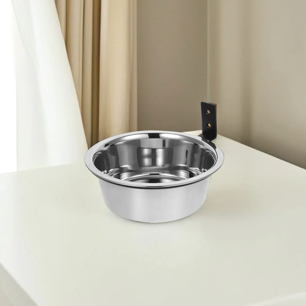 

Wall Mounted Dog Stainless Steel Elevated Feeding for Crates Cages Large Pet Bowl Holder Durable Space Saving Leak Proof Outdoor