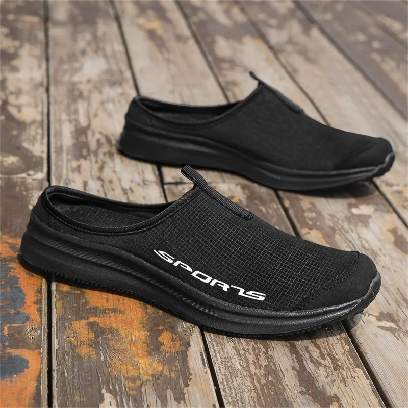 

Men's Breathable Mesh Slip-On Mule Sneakers - Lightweight Non-Slip Casual Backless Walking Shoes for Indoor & Outdoor