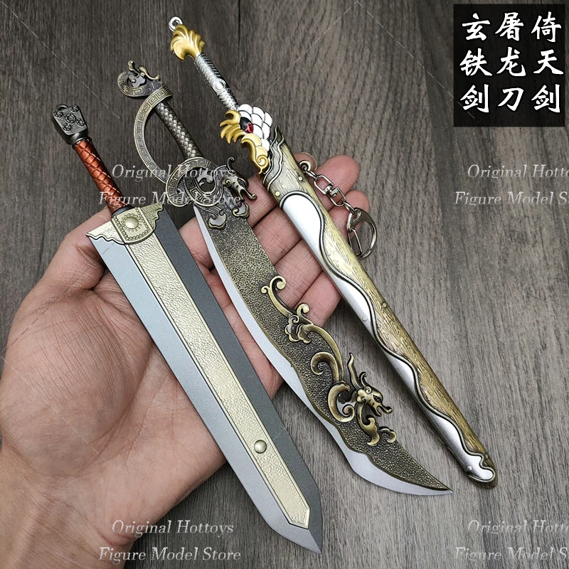 1/6 Soldier Metal Sword Weapon Model Xuantie Heavy Sword Heaven Reliant Dragon Slaying Sword Fit 12'' Action Figure Toys