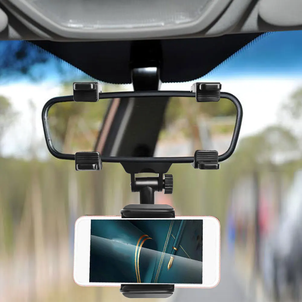 

Universal 360 Rotatable Car Rearview Mirror Mount Stand Holder Stand Cradle for Cell Phone GPS Car Rear View Mirror Bracket