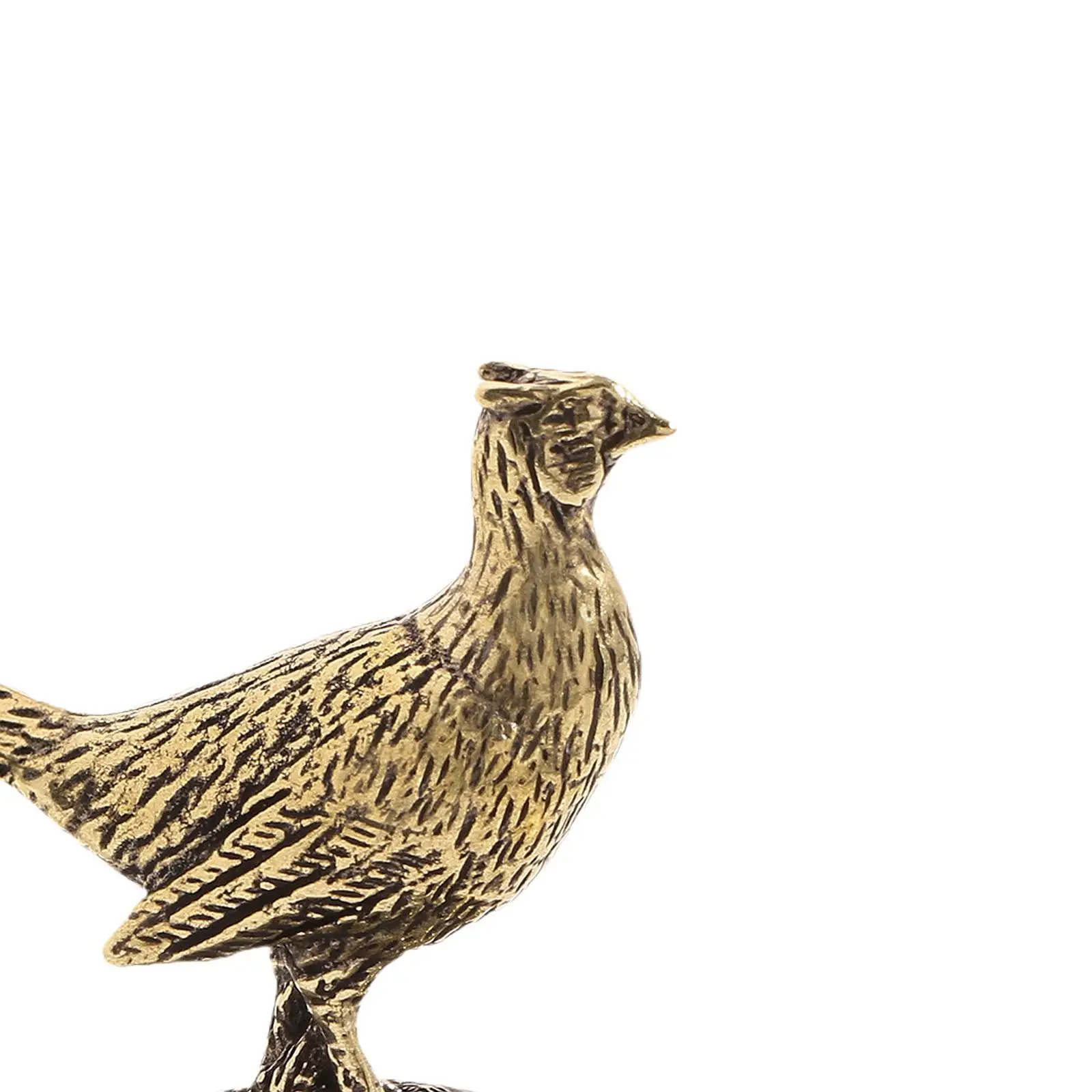Long Tailed Pheasant Statue Vintage Style Collection Miniature Antique Pheasant Sculpture for Tabletop Cabinet Fortune Office
