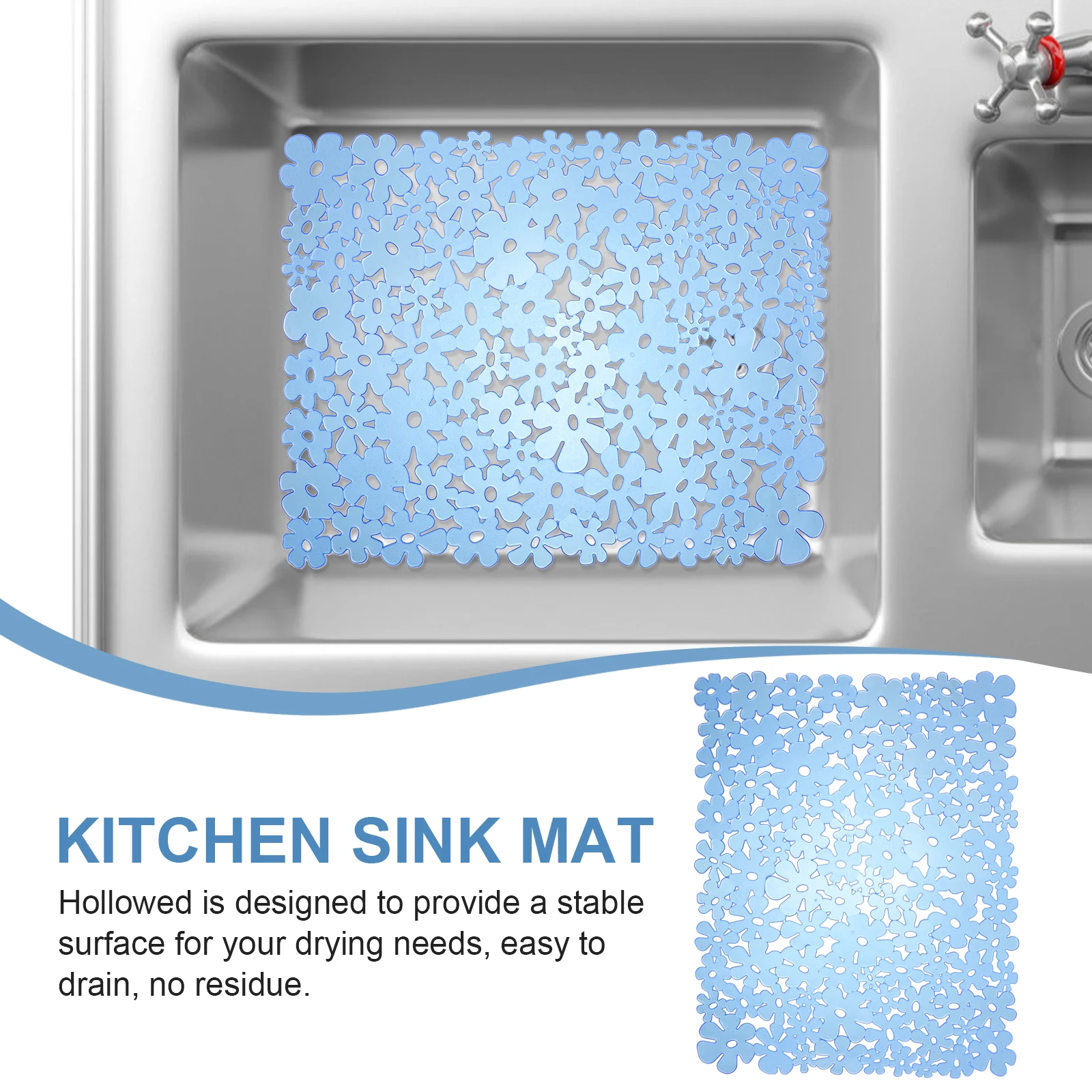 

Pvc Kitchen Drying For Sink Countertop Dish Draining Mat Water Drainage Design Non-Slip Dish Mat For Kitchen