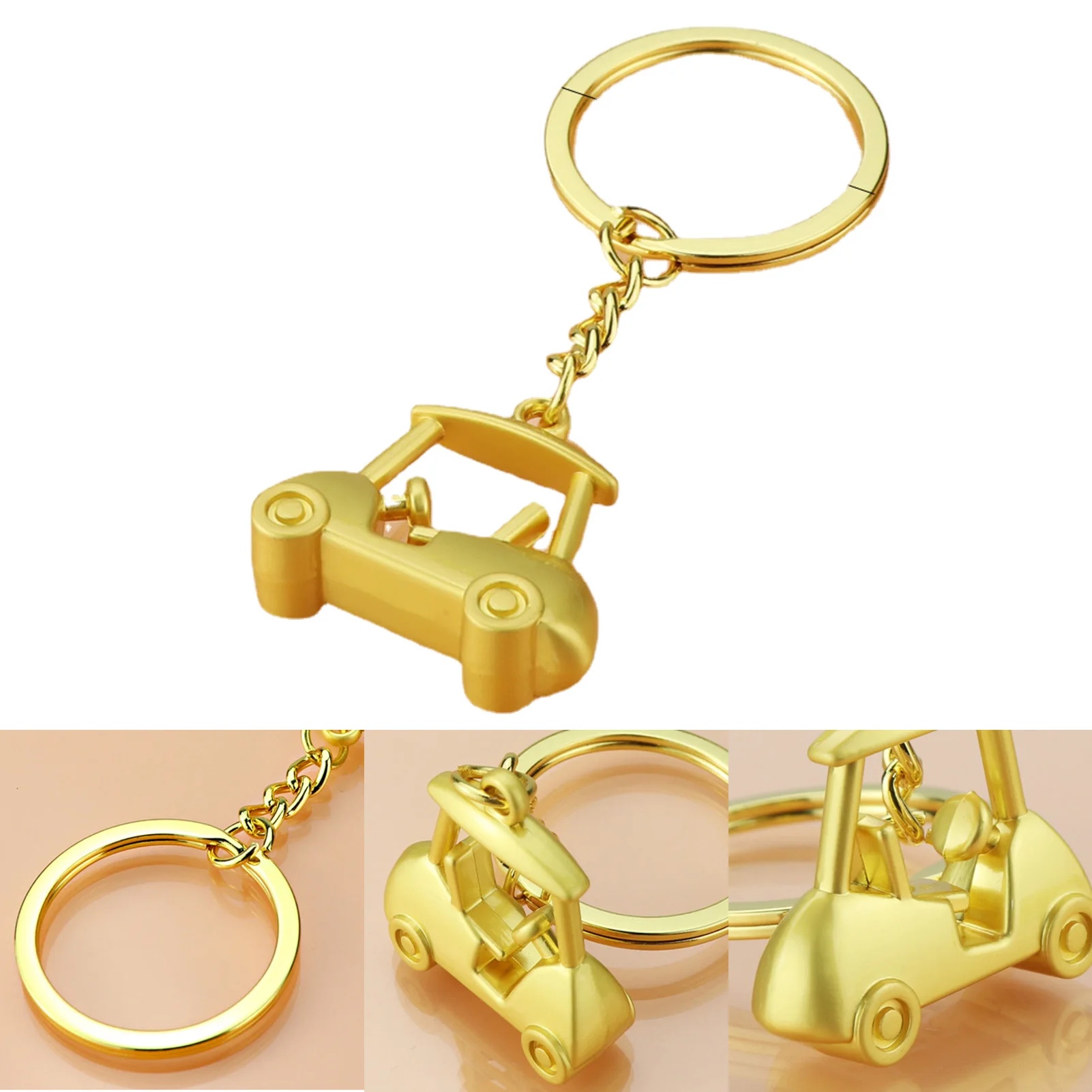 Keychains For Car Keys Cute Novelty 3D Golf Cart Keychains Cute Keychain Portable House Car Keys Holder For Men Women