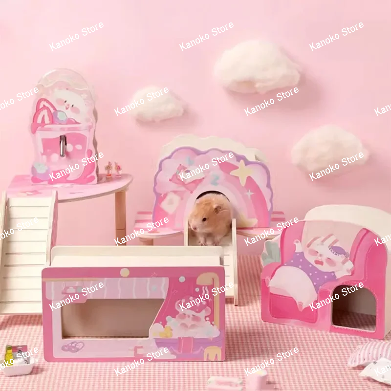 

Dream Weekend Series Wooden Hamster House Small Animal Cage Landscaping Supplies Rat Accessories Hamsters Toys
