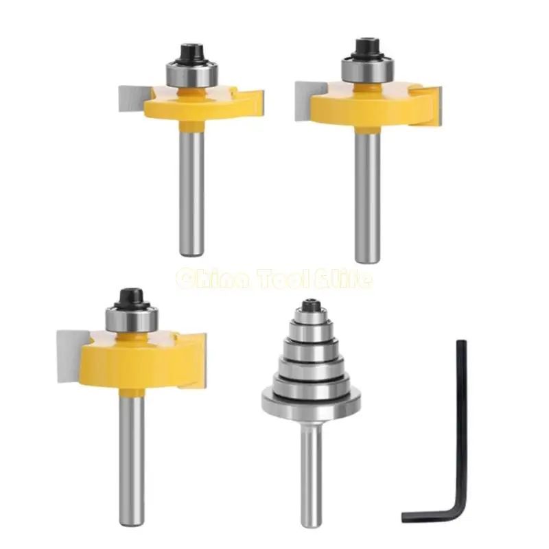 

57QF Durability Solid Steel Rabbeting Routers Set For Professional Carpentry Sharpness, Durability and Impacts Resistance