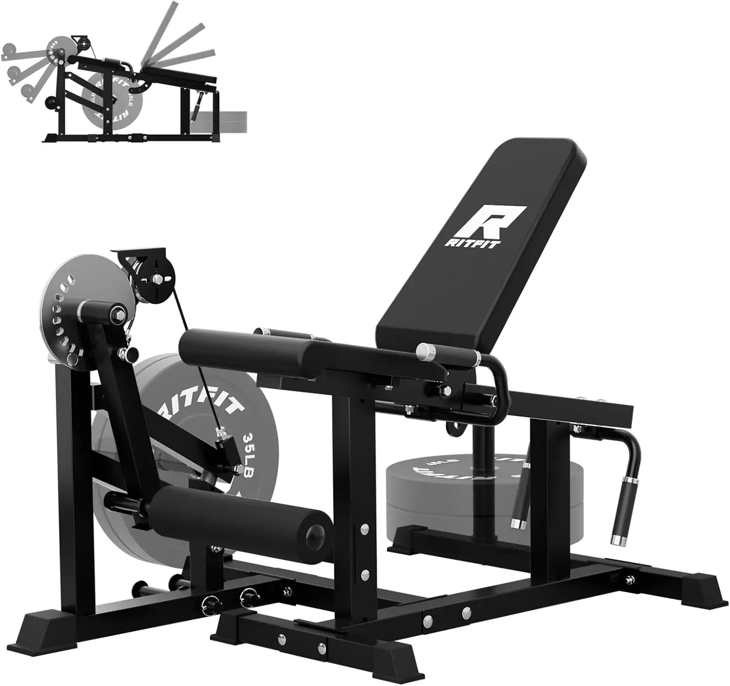 Extension and Curl Machine, 700LB Adjustable Leg Curl Machine, Seated Leg Extension and Lying Curl Machine for Home