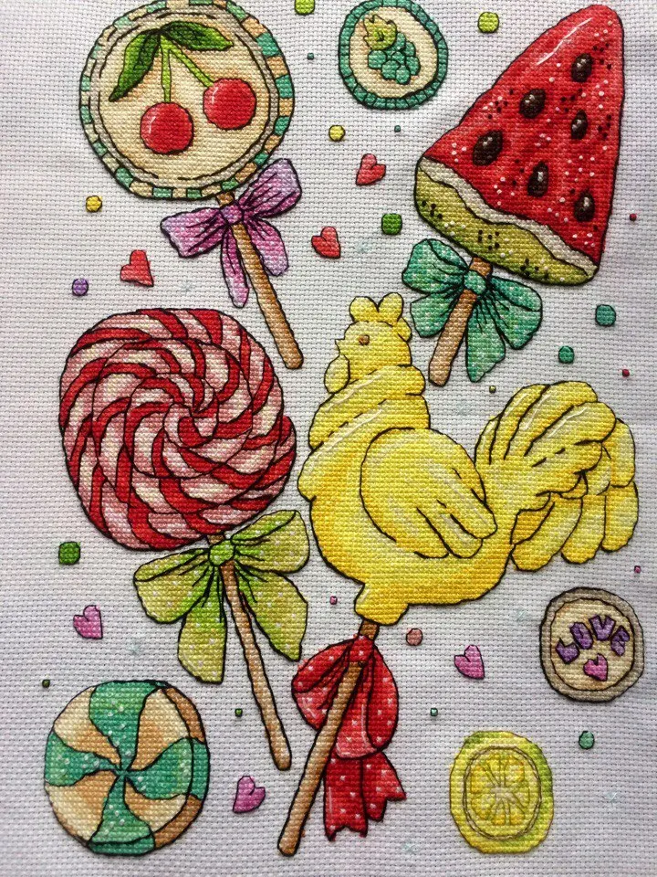 Top Selling Lollipop 33-42 Embroidery DIY 14CT Unprinted Arts Cross stitch kits Set Cross-Stitching Home Decor