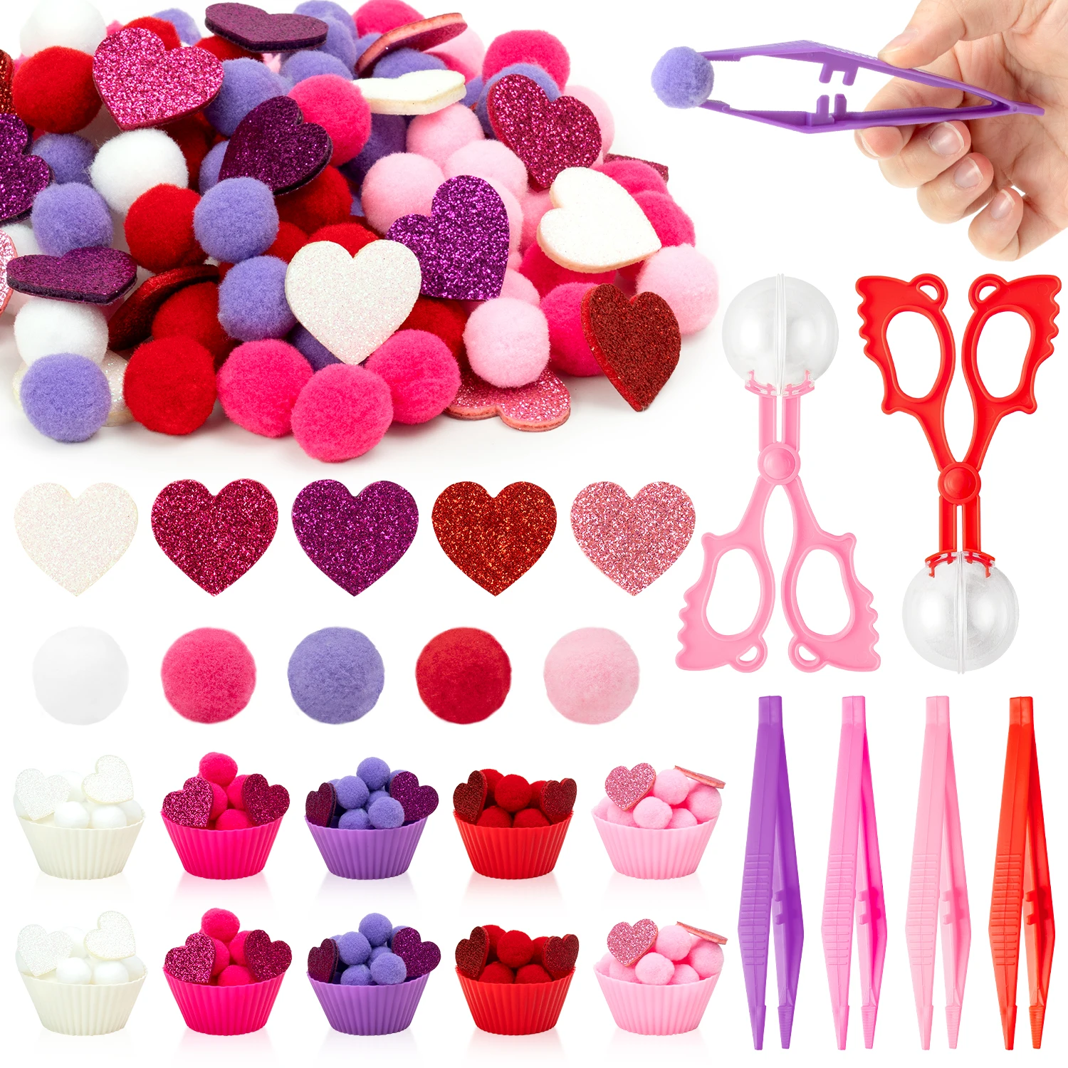 

267pcs Counting Sorting Sensory Bin Filler Set for Back to School Family Interactive Party Counting Games