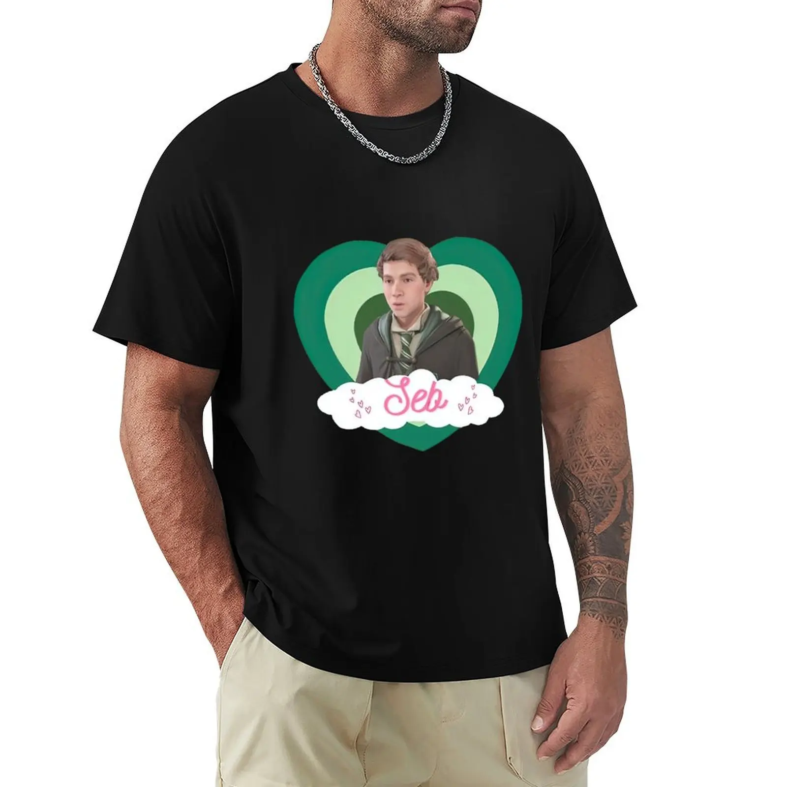 Green Heart Sebastian Sallow Meme T-Shirt Plus Size Workout Short Sleeve Top