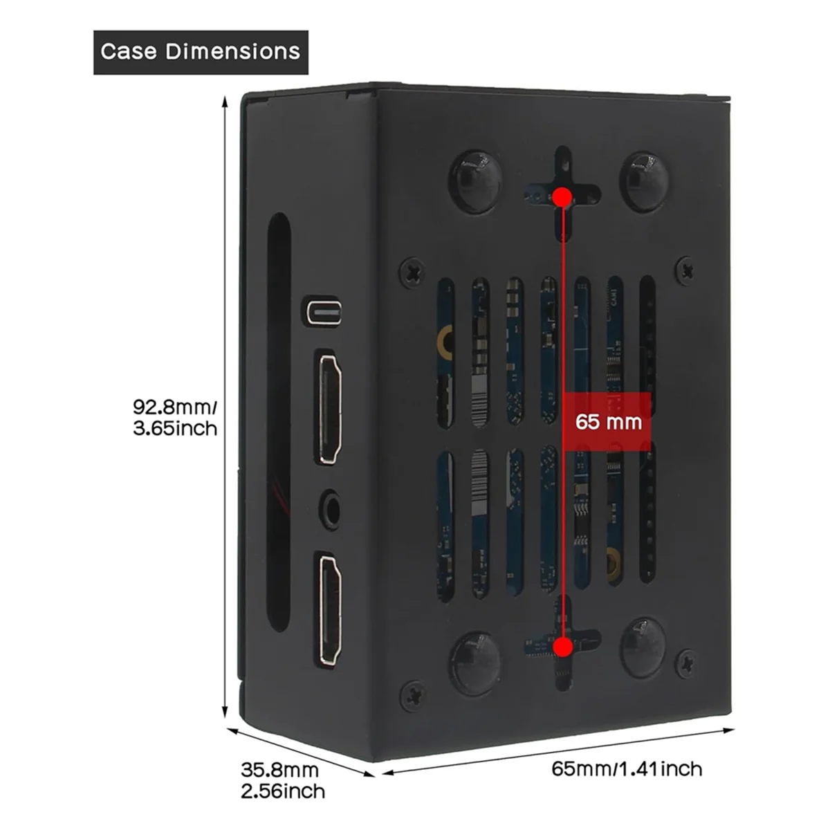 GOB-oFor Orange Pi 5 Pro / Orange Pi 5 Max حافظة واقية معدنية مع مروحة تبريد من الألومنيوم