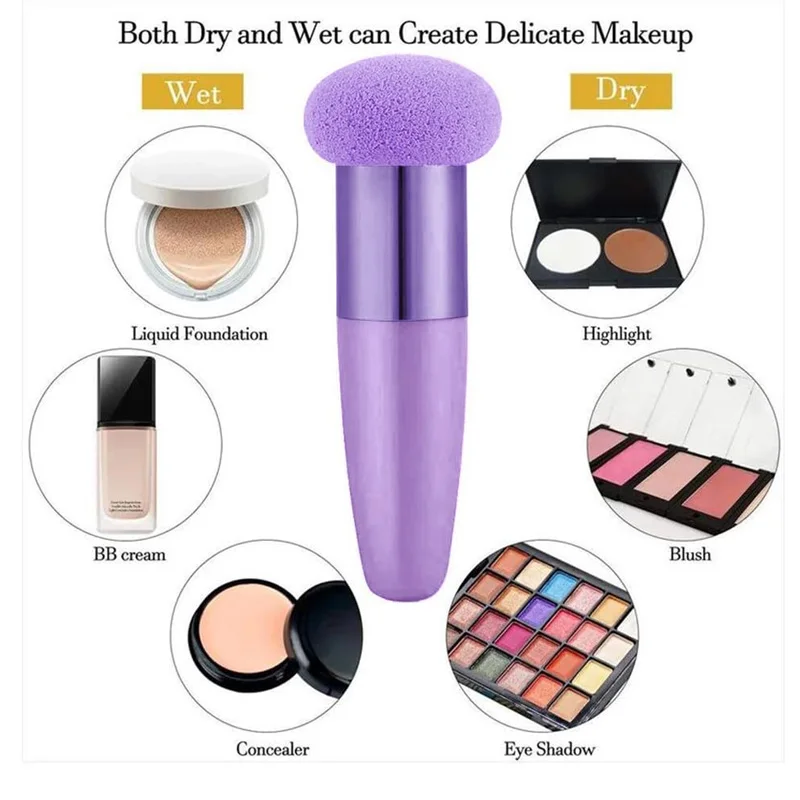 Spugna per trucco in silicone per il viso: soffio liscio a forma di proiettile per una miscelazione precisa della fondotinta, ideale per il glamour natalizio