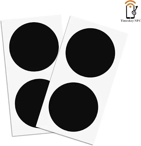 

10 x Black NT NFC Stickers NFC Tags 25MM (1 Inch Round 144 Bytes NT NFC Labels 100% Compatible with NFC Enable Phones