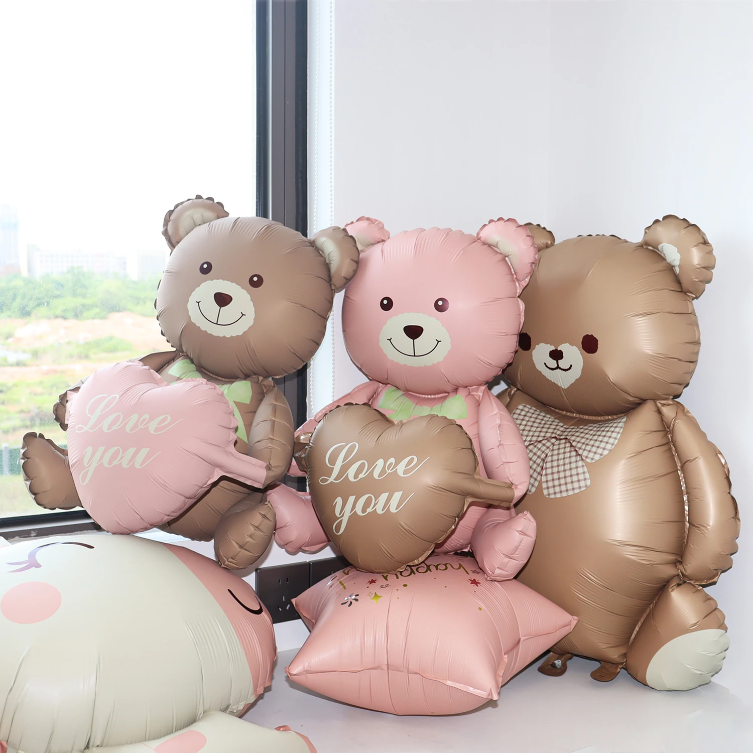  لطيف ماتي عيد ميلاد سعيد الحيوان احباط بالون الدب قوس قزح القوس ديناصور بالون الاطفال بيبي دش الكبار حفلة عيد ميلاد الديكور