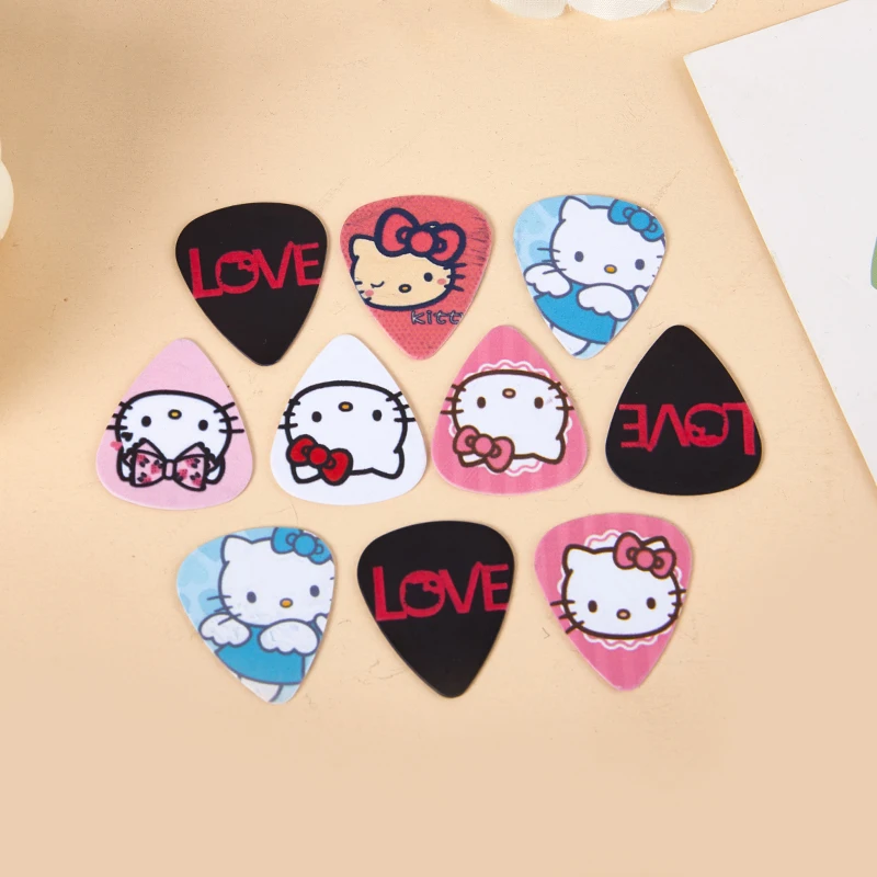 Púas de Guitarra de Hello Kitty, 5 piezas, grosor 0,46, 0,71 1, paleta de Anime, ukelele, Guitarra acústica, accesorios para instrumentos, regalo