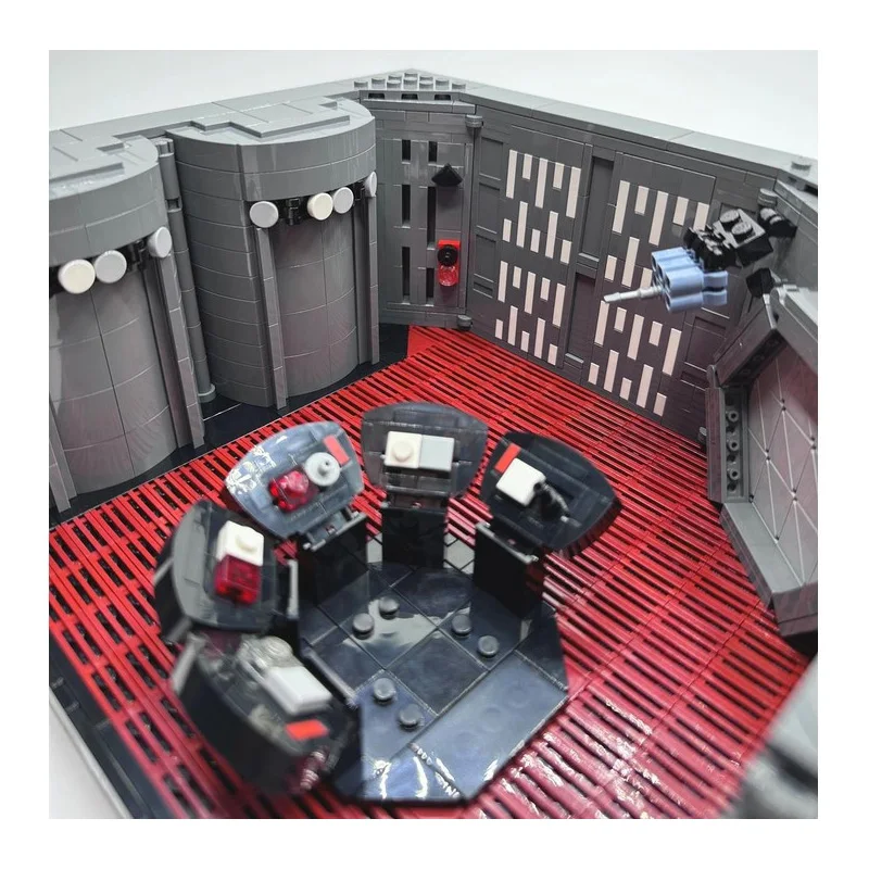 star movie MOC Diorama Block Model Sci-Fi Space Base Interrogation Room with Red Floor & Control Console