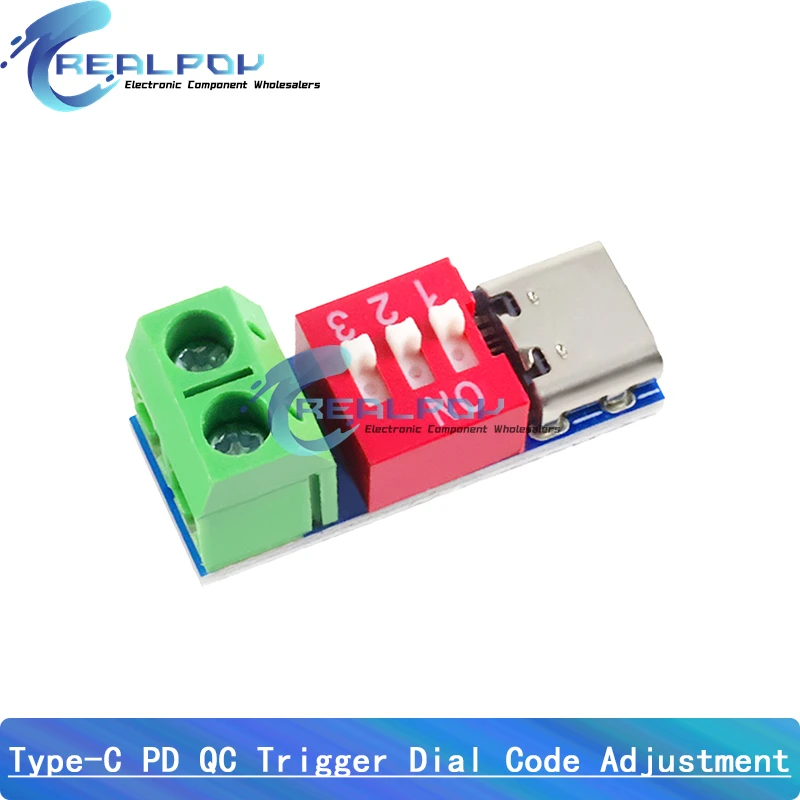 PD Trigger Module Type-C 5V 9V 12V 15V 20V Adjustable Decoy 100W Plug and Play No Soldering for Fast Charging DIY Electronics