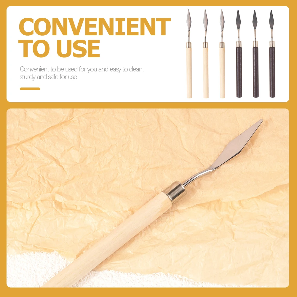 

6 Pcs Nail Art Glue Stick Spatula Mixer Tool Grain Foundation Paint Mixing Sticks Color Blend Durable